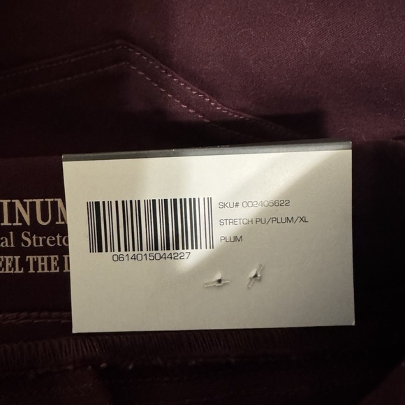 Natural Reflections NWT XL Solid Plum Pull-On Denim Leggings w/29.5 Inseam - Picture 3 of 7